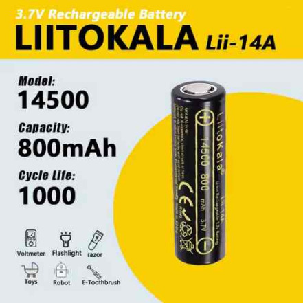 Акумулятор 14500 LiitoKala Lii-14A 800mAh Акумулятор 14500 LiitoKala Lii-14A 800mAh