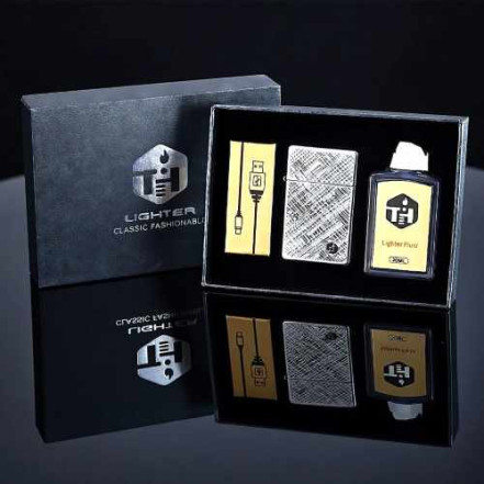 Бензинова USB запальничка HL-842 Silver